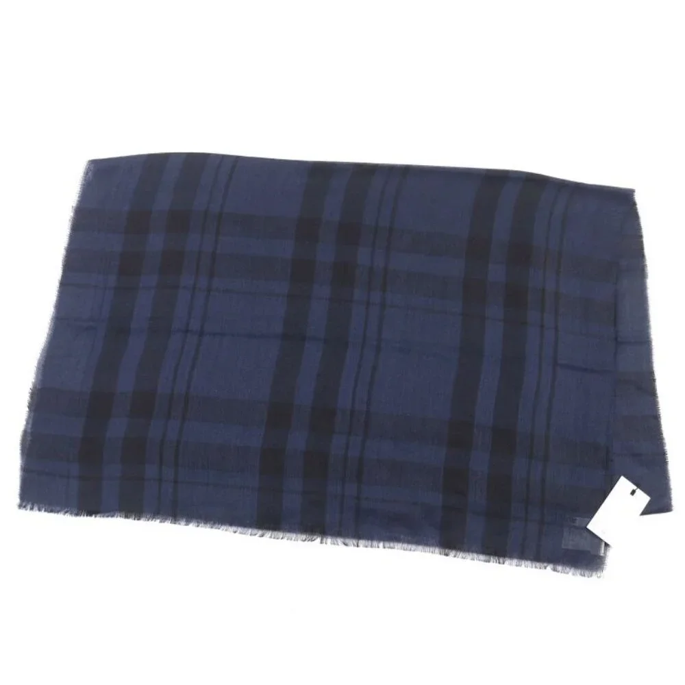 Dior Homme 133 Cashmere Silk Logo Embroidery Checked Scarf