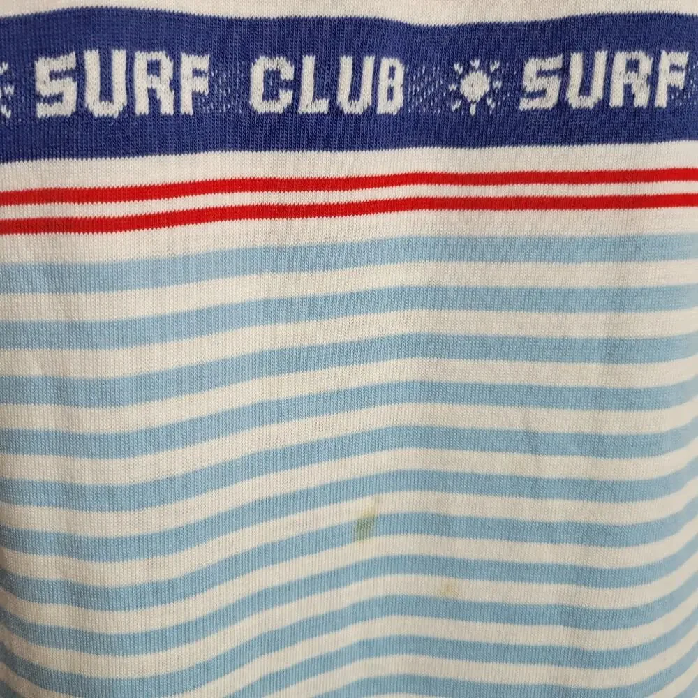 Vintage Striped Logo Surf Club Sailor 80s Dress