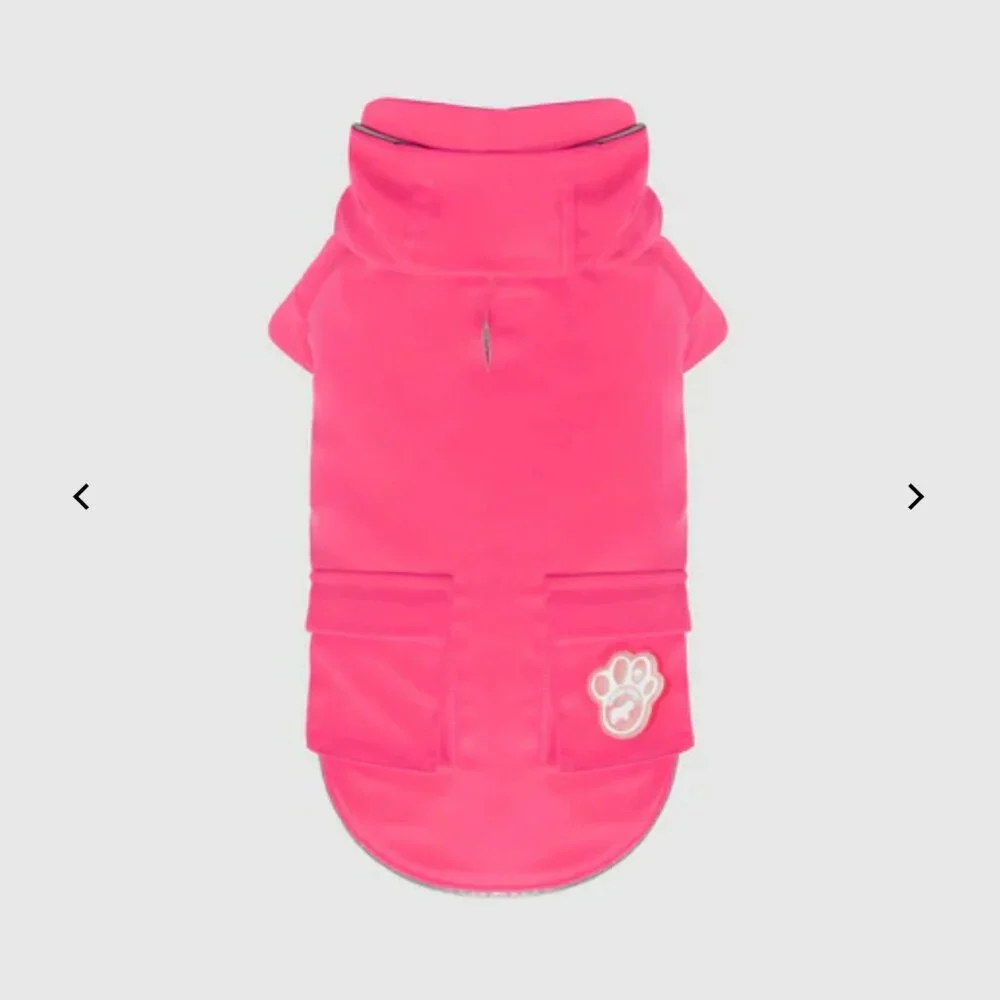 NWT, Canada Pooch Torrential Tracker Dog Raincoat, Waterproof, Pink, Size 22