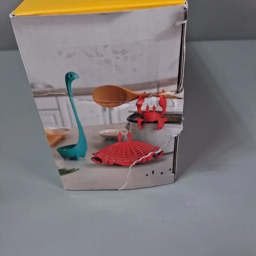 OTOTO Prep Pals Kitchen Set Nessie Ladle Red Tom the Crab Spoon Holder Strainer