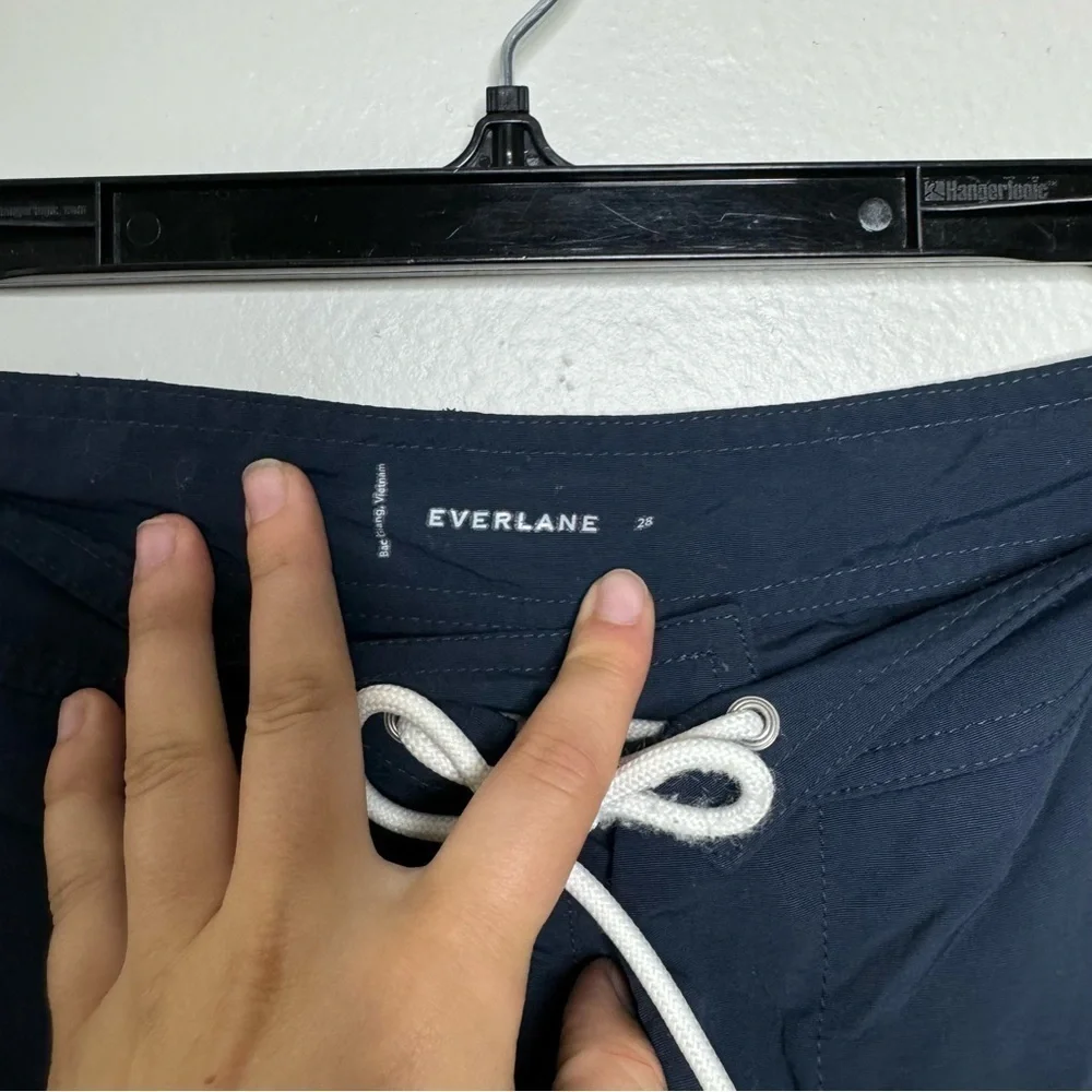 Everlane Mens Board Shorts Linerless Swim Surf Trunks Navy/Slate Blue