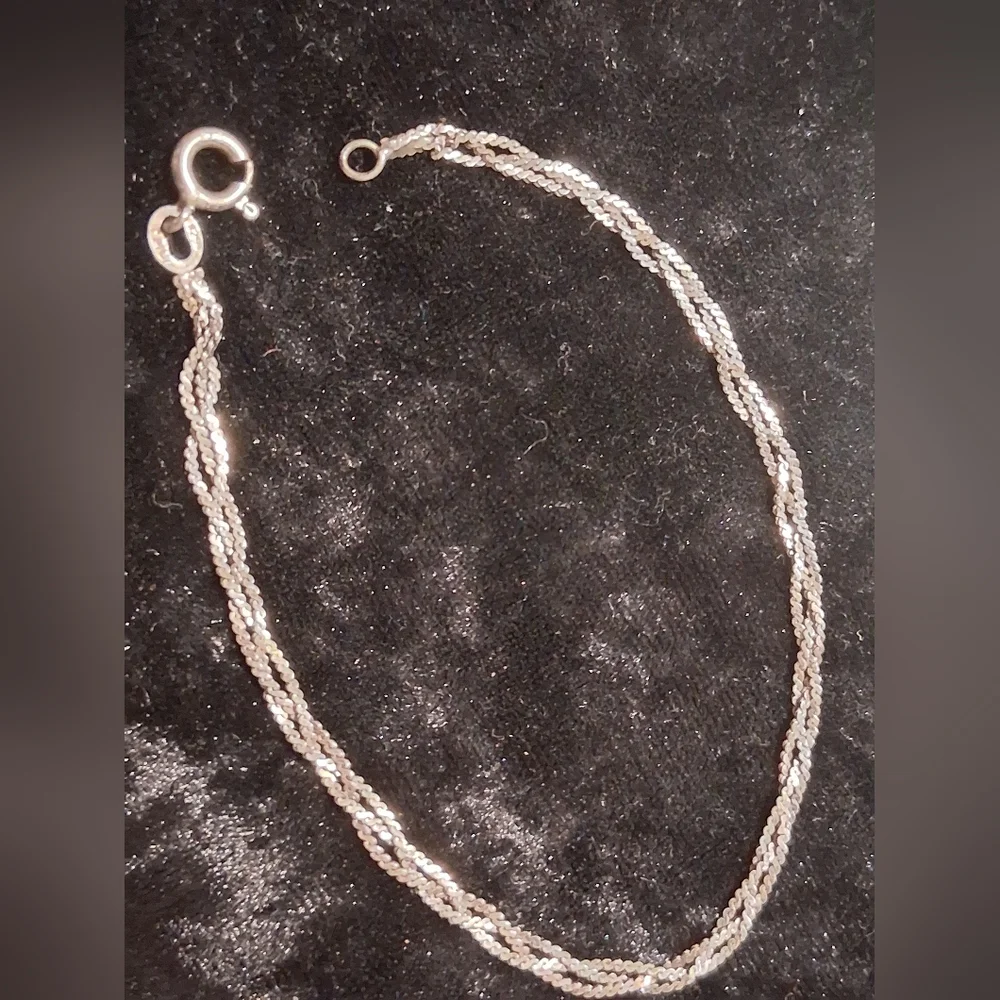 Vintage Sterling Silver 925 Braided Bracelet. 7in Long Extender Will Work