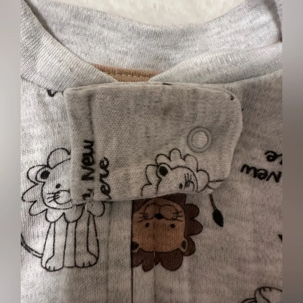 Koalababy Lion Print Footed Sleeper Set w/ Hat & Mittens 3-6M