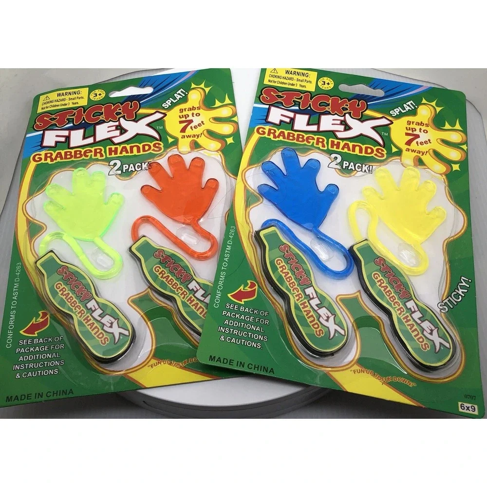 2‎ Packs of 2 Sticky Flex Grabber Hands Grab up to 7 feet with 2 inches Hand