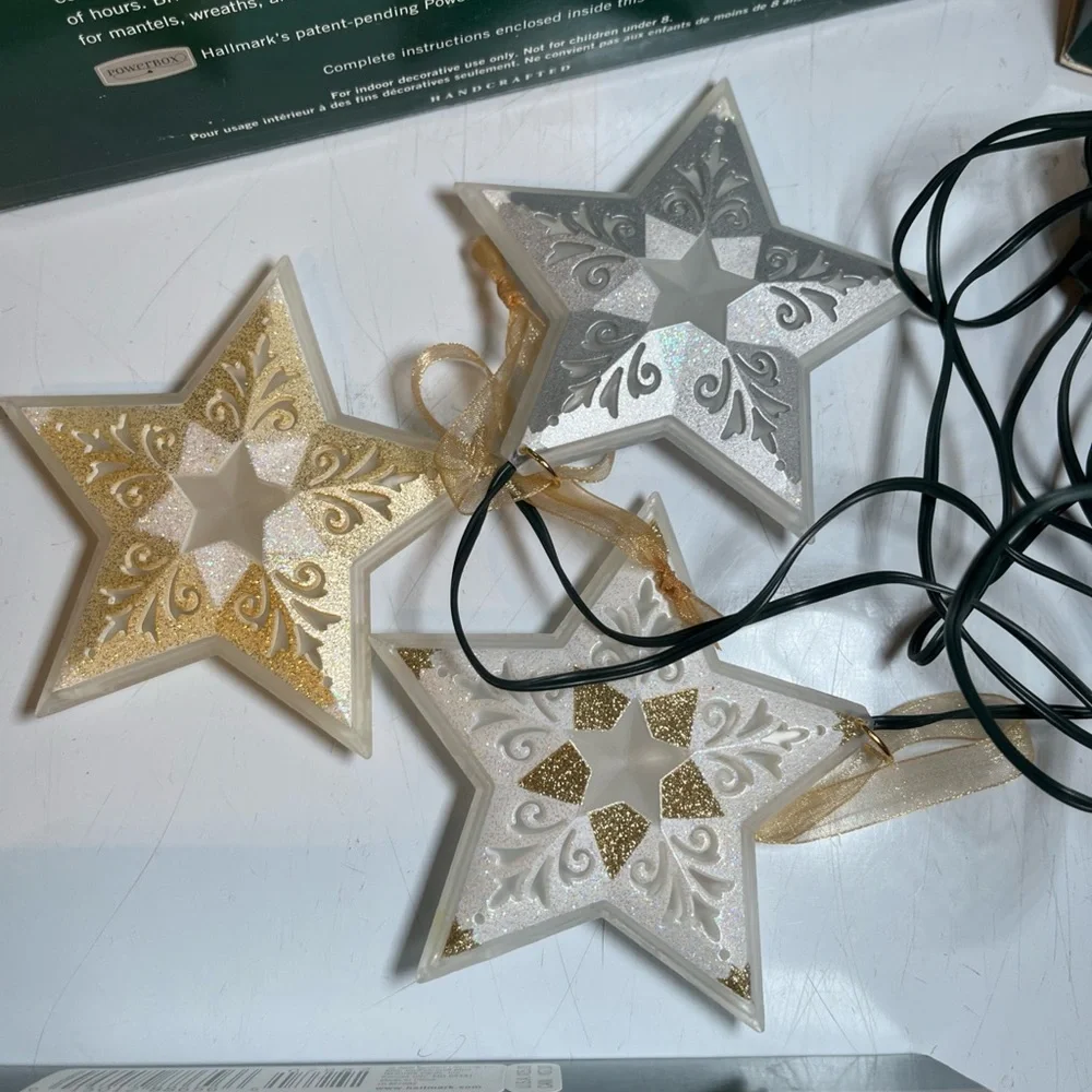VTG Hallmark Illuminations Starlight Starbright Ornaments 4 Boxes