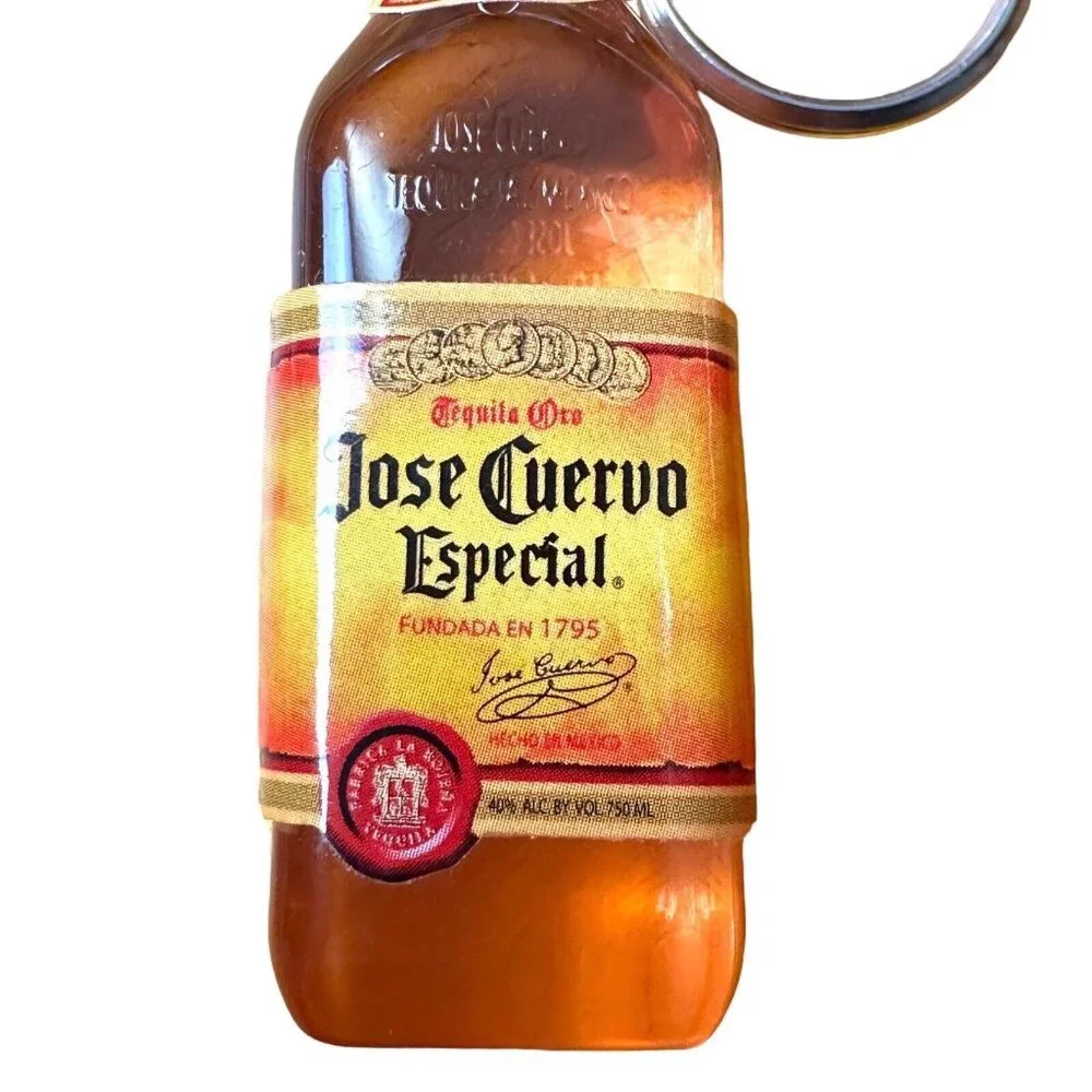 Vintage Jose Cuervo Especial  Miniature Lucite Key Ring  Excellent