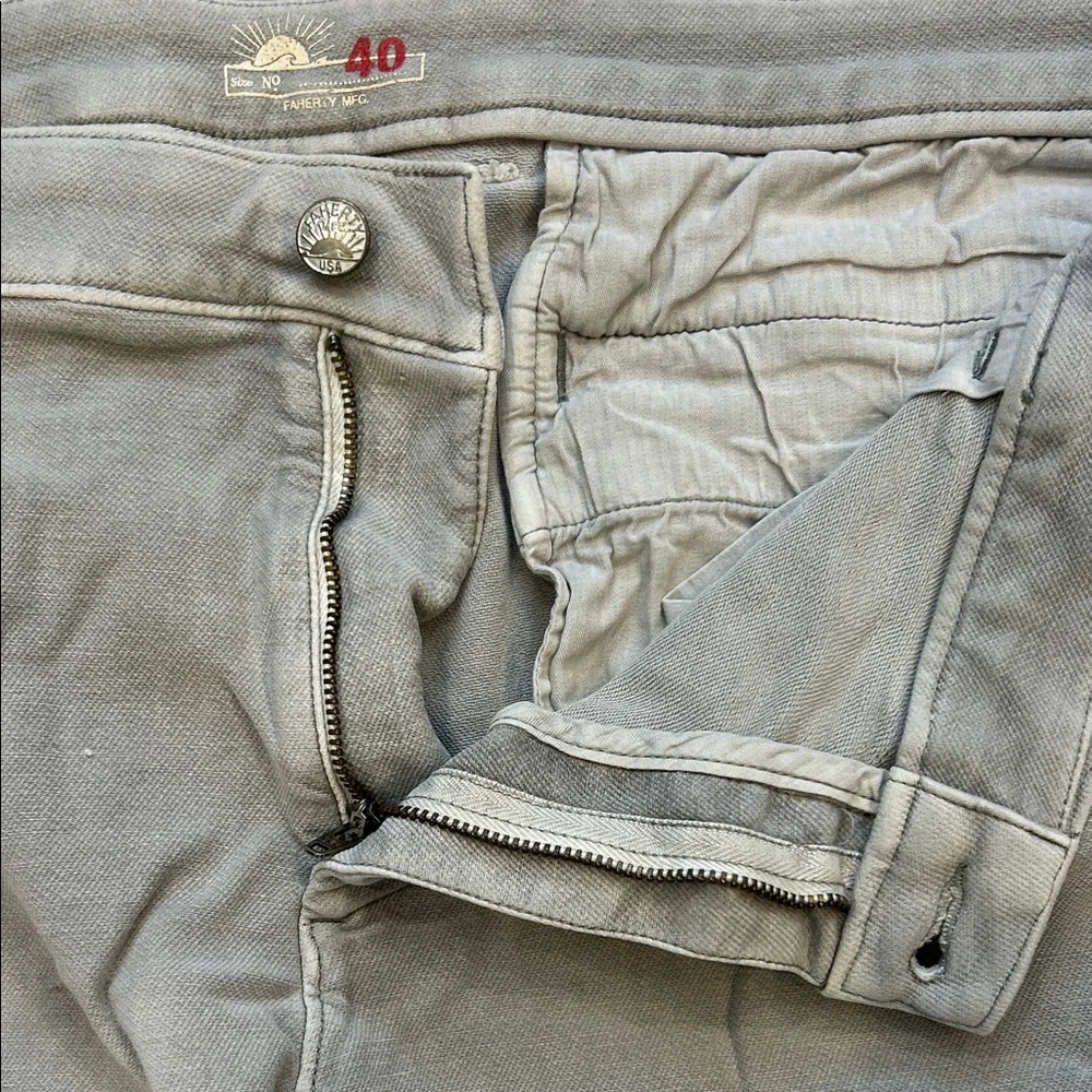 Faherty Light Gray Flat Front Shorts