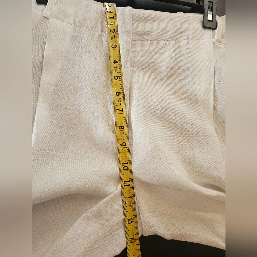 ZARA Ivory Linen Blend Wide Leg Pants Size S NWT High Waist Flowy Pockets Chic