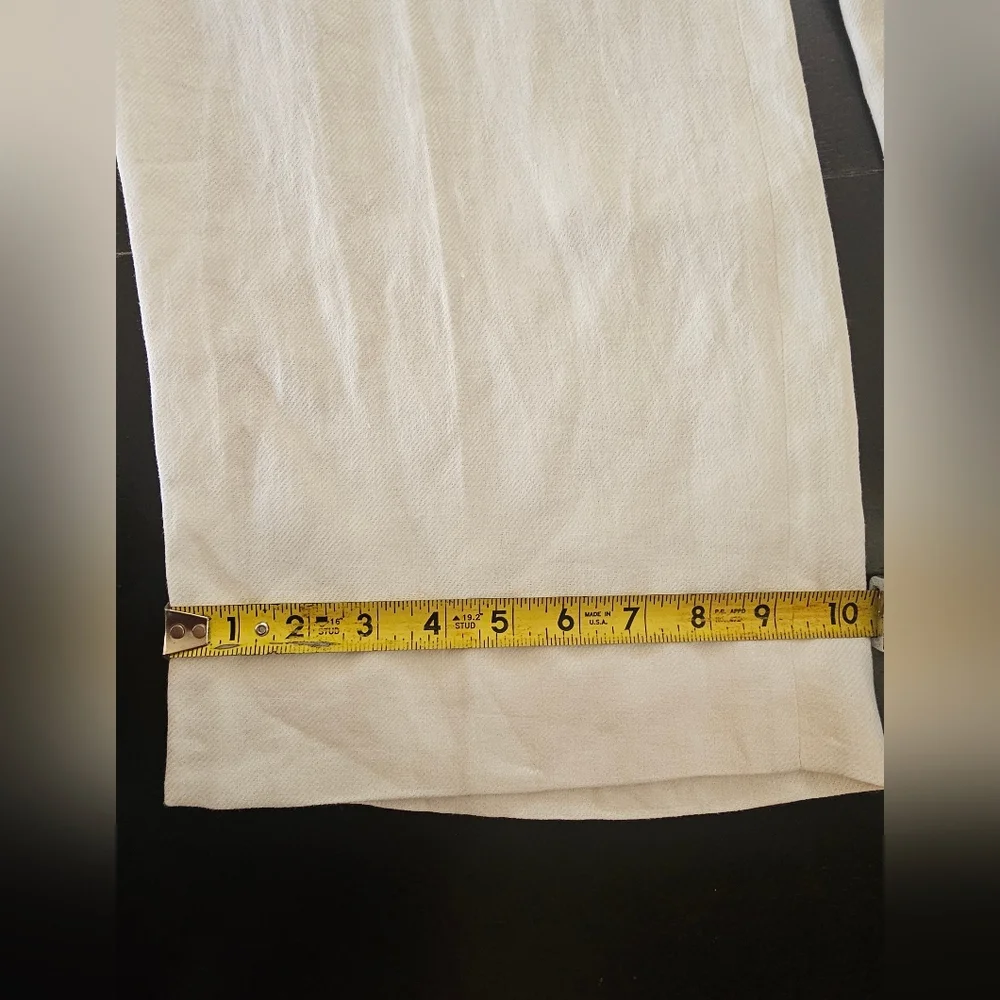 ZARA Ivory Linen Blend Wide Leg Pants Size S NWT High Waist Flowy Pockets Chic