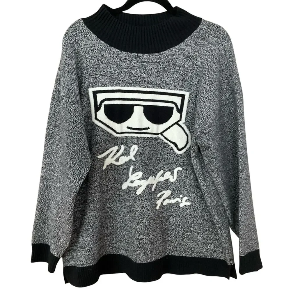 Karl Lagerfeld Paris Gray Sweater Size Large