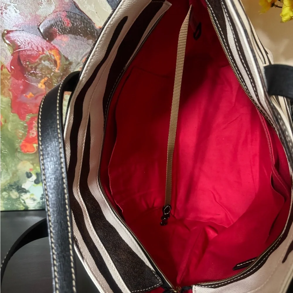Dooney & Bourke Zebra Stripe Tote - Black and Brown / NWOT