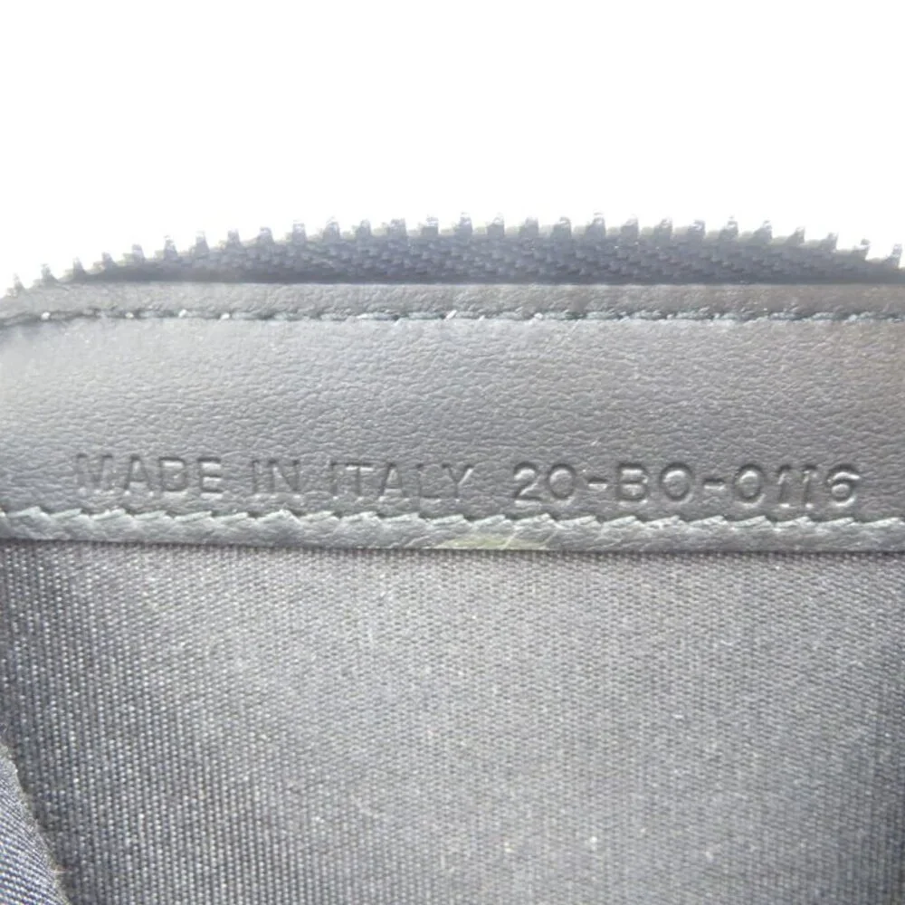 Dior Homme Leather Silver Hardware Navy Orange Round Zipper Coin Case 0559