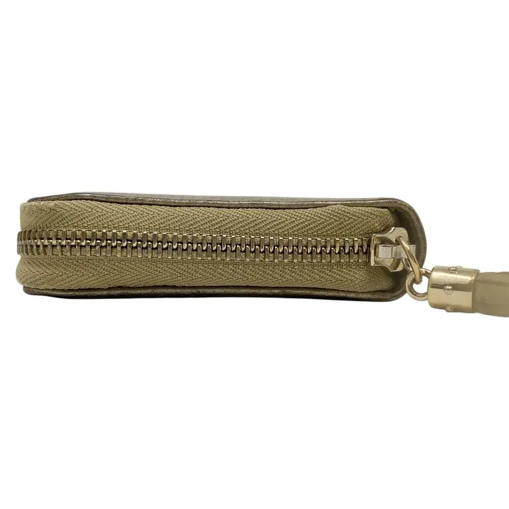 Gucci Soho Gold Leather Zip Around Continental Wallet Tassel