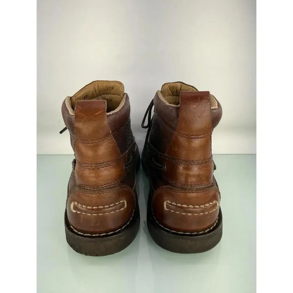L.L.Bean Allagash Bison Brown Chukka Boots 10 EE Wide Handsewn Moc Toe Lug Sole