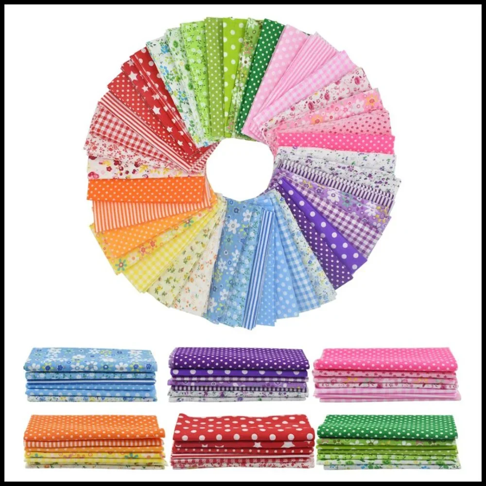Floral Cotton Fabric Squares Pre-Cut Quilting Patchwork DIY Craft Sewing