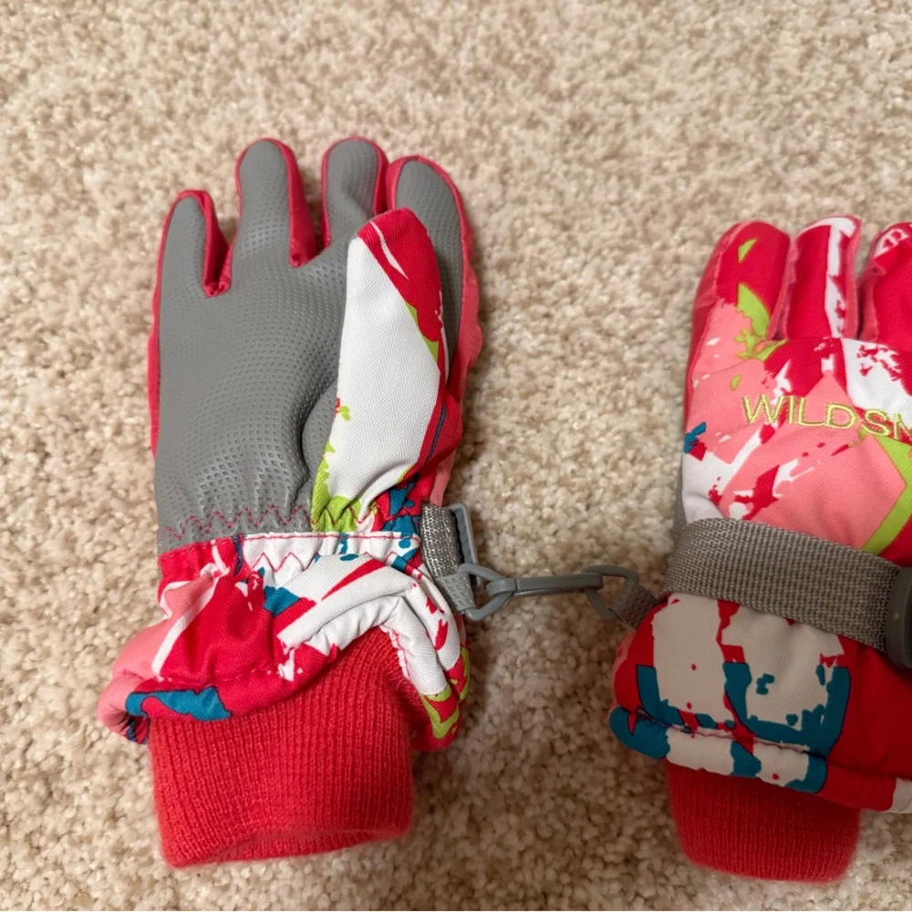 Kids Colorful Winter Ski Gloves
