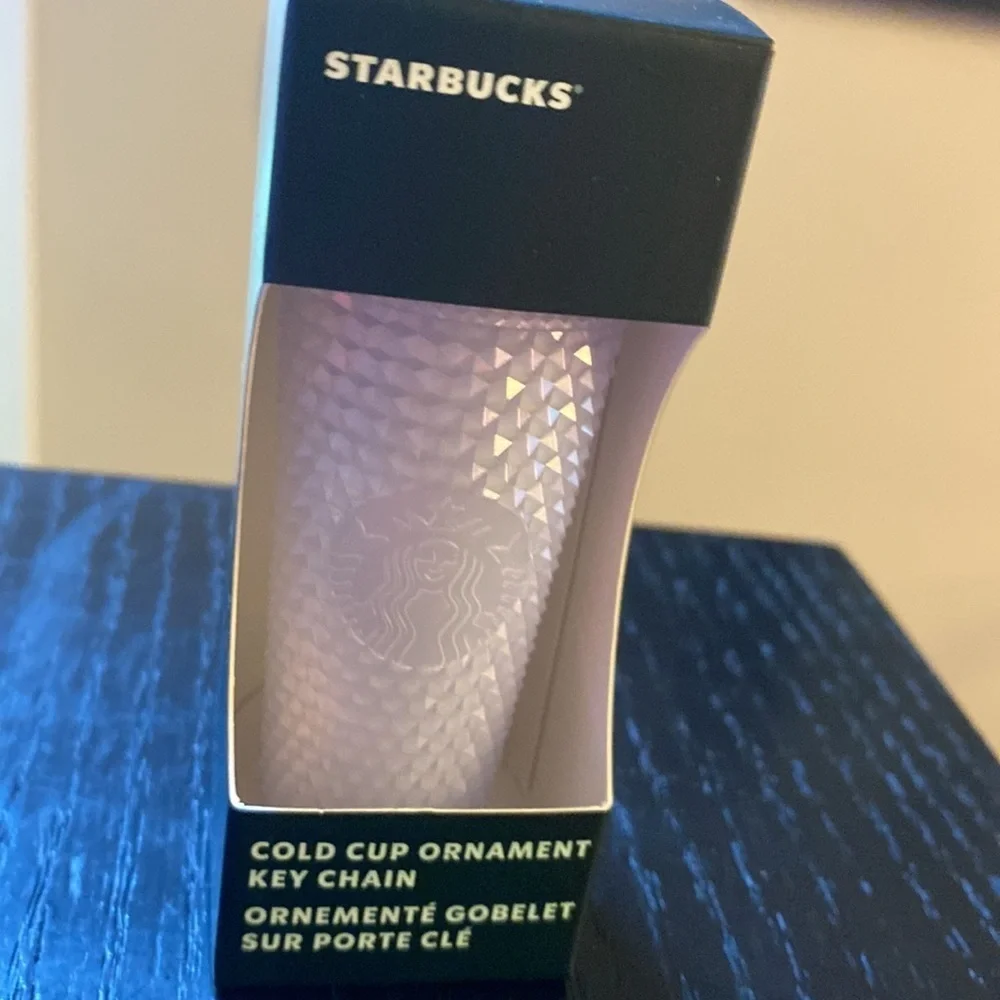 Starbucks Icy Bling cold cup ornament key chain tumbler ice White lavender