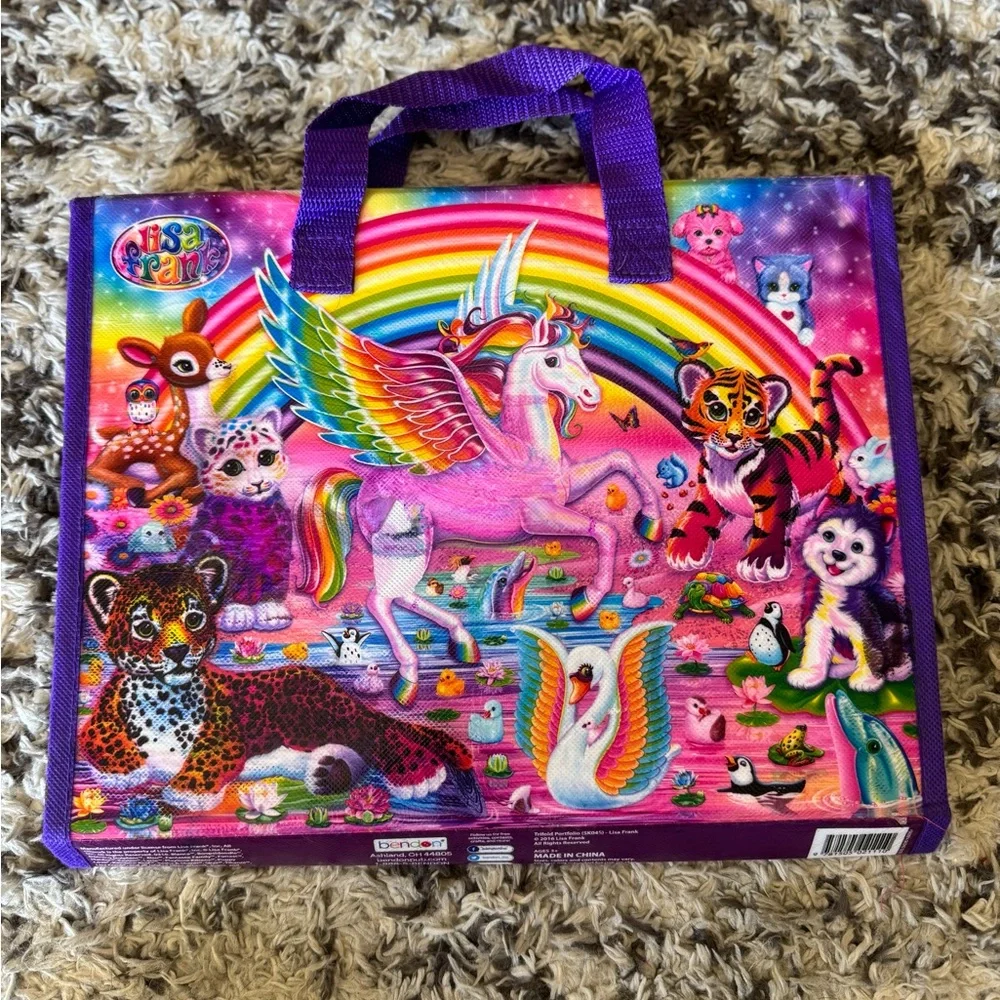 Lisa Frank Tri Fold Keeper Folder Art Stickers Puzzle Unicorn Tikkani Retro Case