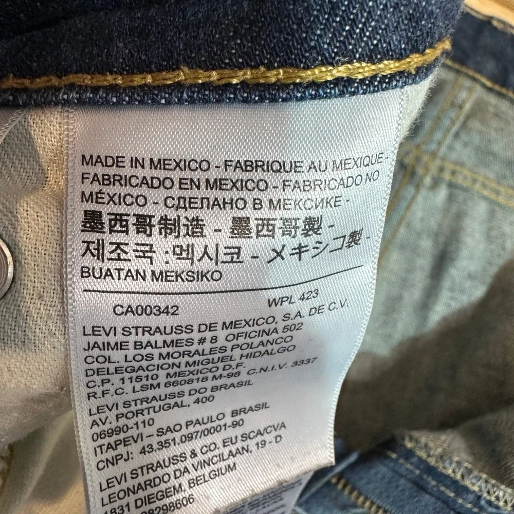Levis 513 Jeans Blue Slim Straight Leg Denim Mens 38x32