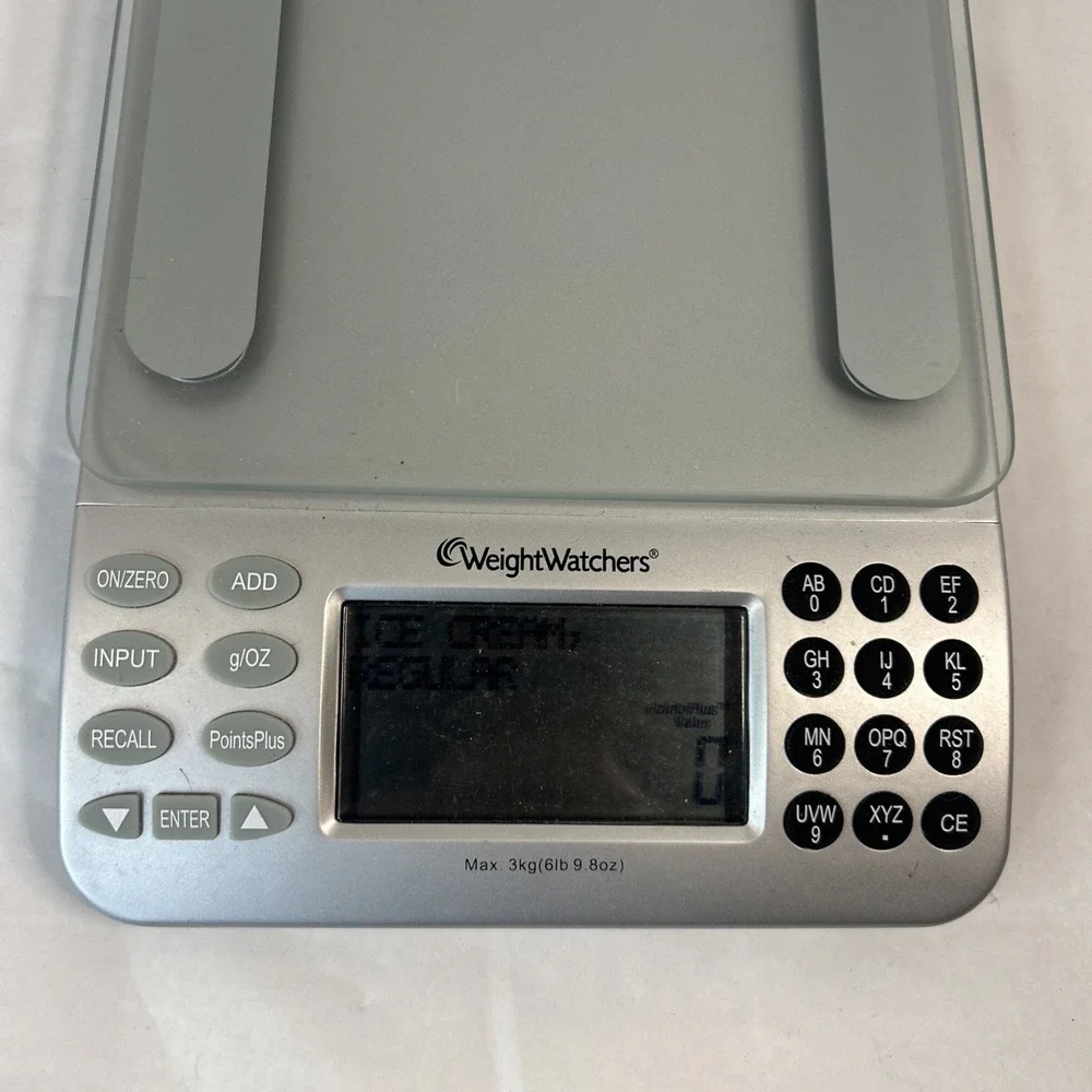 Weight Watchers Silver Electronic Food Scale with Point Plus Value Database NS2B