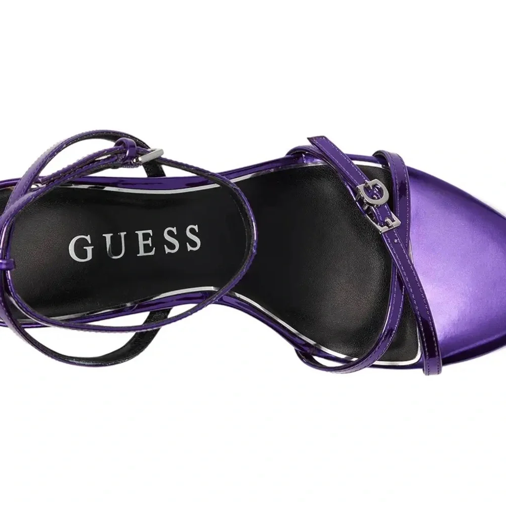 Guess Shiny Purple Strappy Heels