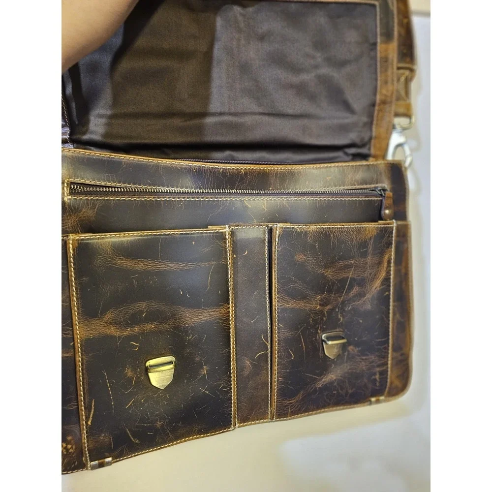 Rustic Town Leather Mens Computer/ Work Bag 15x 10
