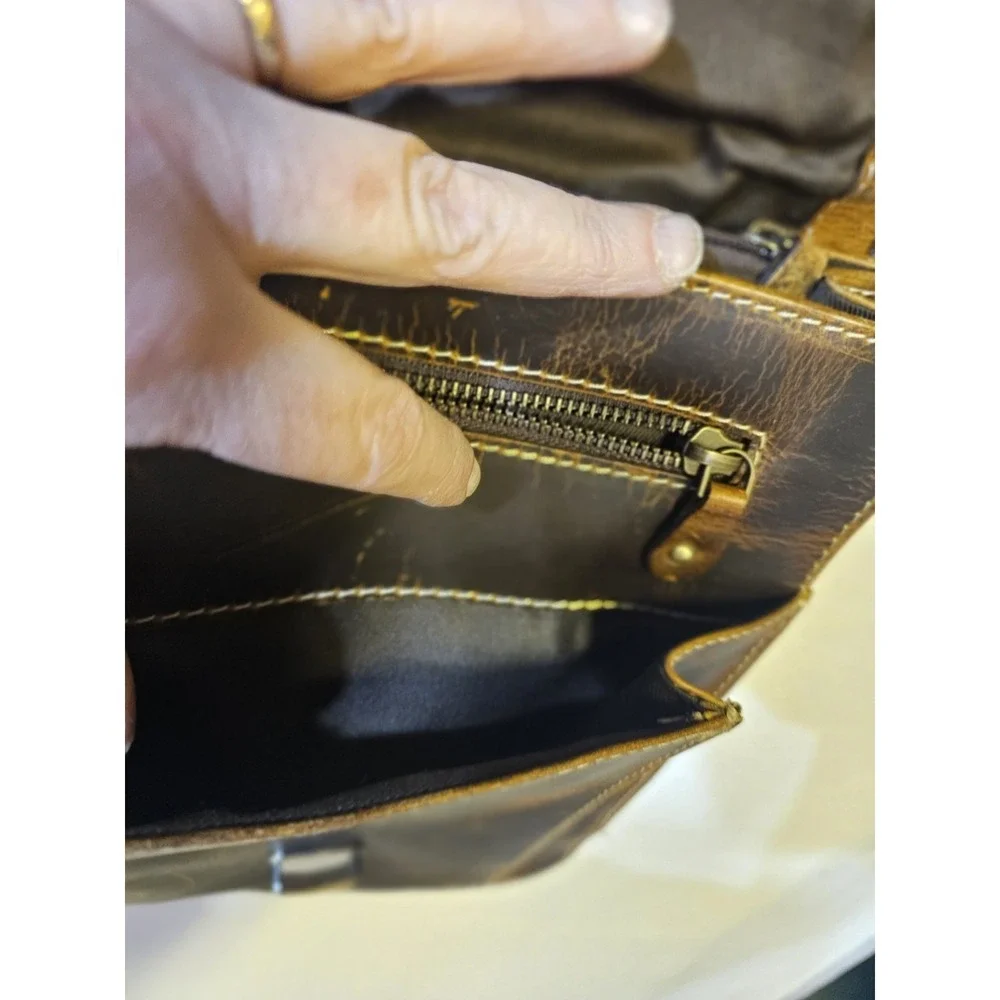 Rustic Town Leather Mens Computer/ Work Bag 15x 10