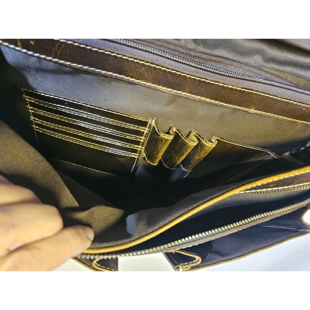 Rustic Town Leather Mens Computer/ Work Bag 15x 10