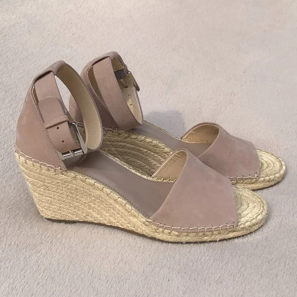 Vince Camuto Leera Genuine Leather Platform Wedge Sz 8.5