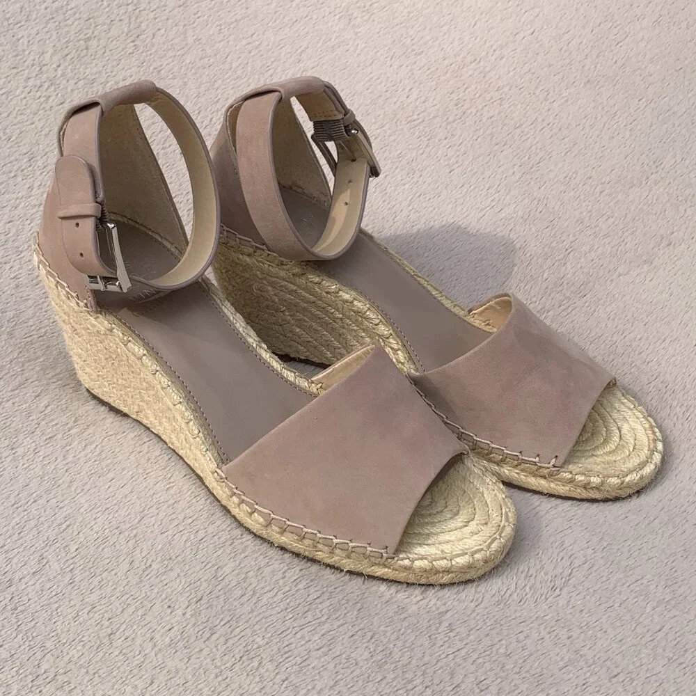 Vince Camuto Leera Genuine Leather Platform Wedge Sz 8.5