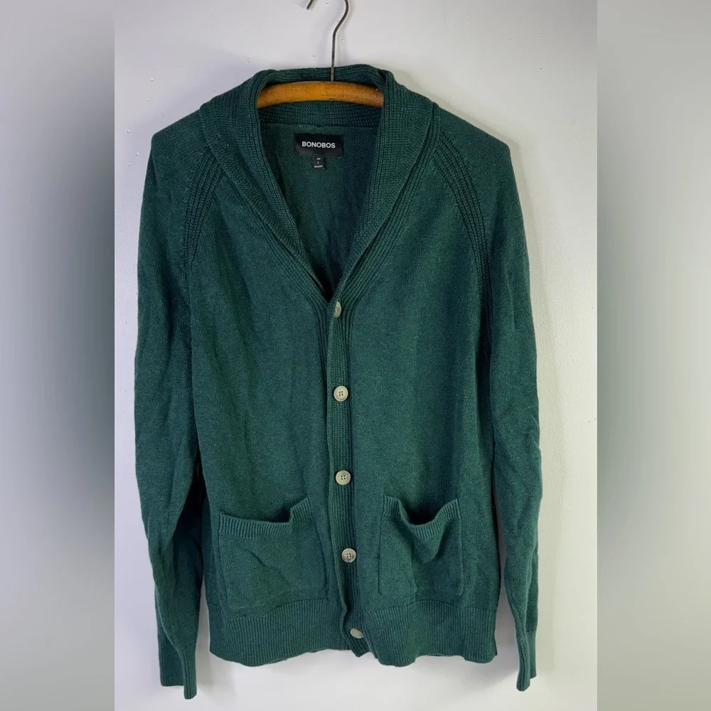 BONOBOS slim Cotton Linen Shawl Cardigan size large