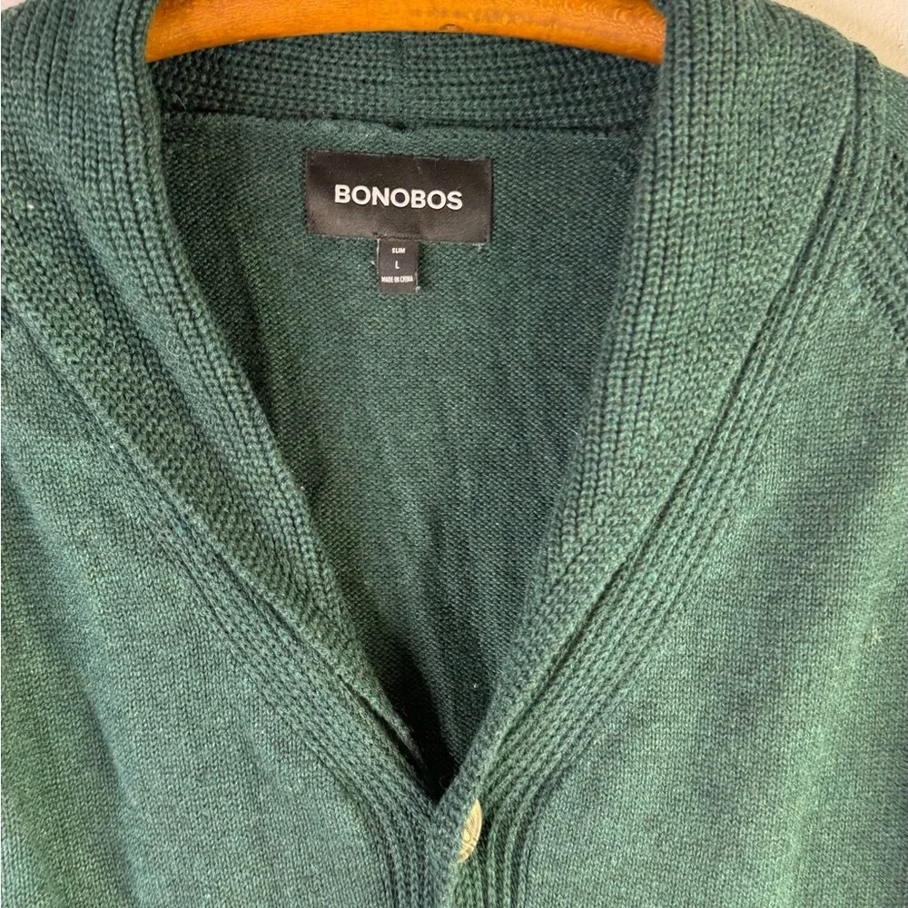 BONOBOS slim Cotton Linen Shawl Cardigan size large