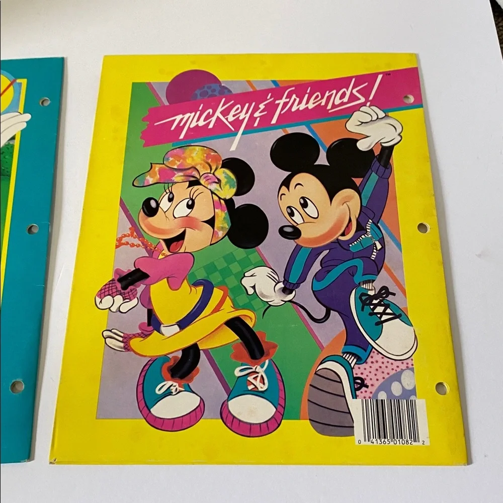 Vintage Disney Mickey Mouse and Friends School Folders