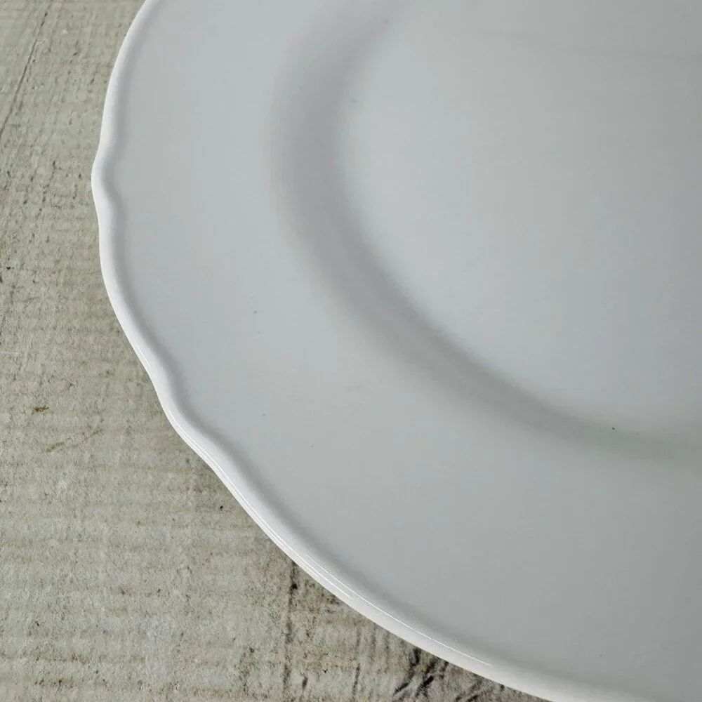 Ikea of Sweden UPPLAGA 21986 White Scalloped Porcelain Lunch Salad Plates Set 4