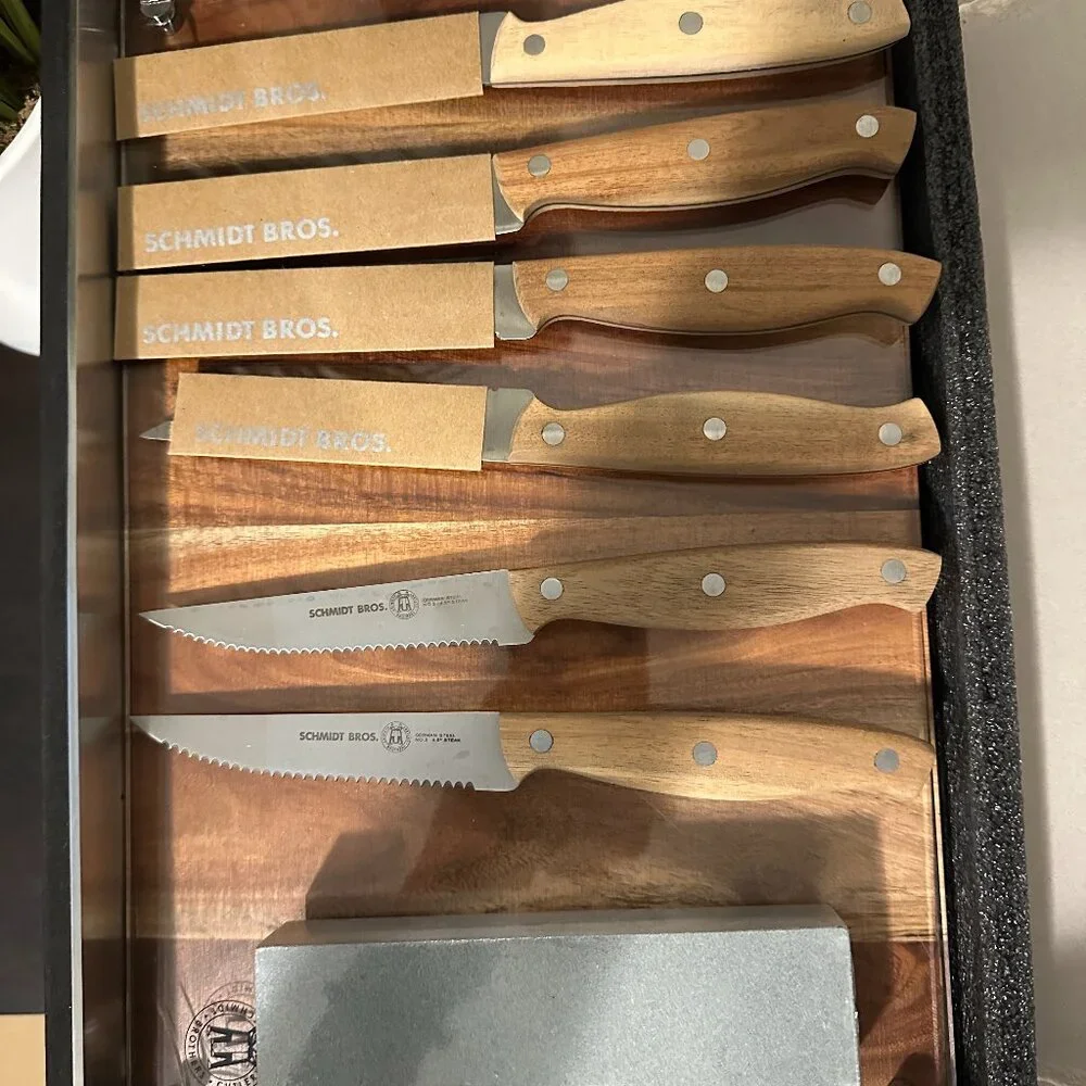Schmidt Bros Acacian No. 3 Complete 15-Piece Knife Set w/ Magnetic Block & Box