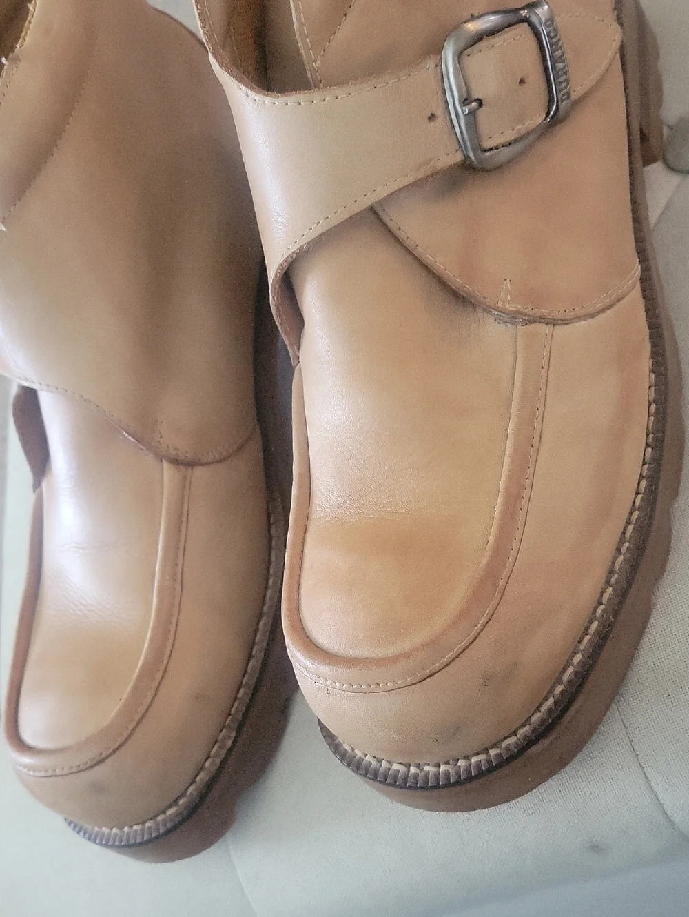 DURANGO LEATHER ANKLE BUCKLE BOOTS 11D TAN