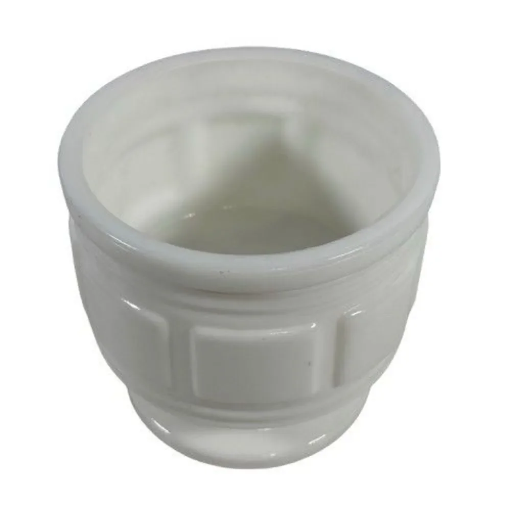 VTG Randall Milk Glass Geometric Block Footed Flowerpot Planter Vase Candy Dish