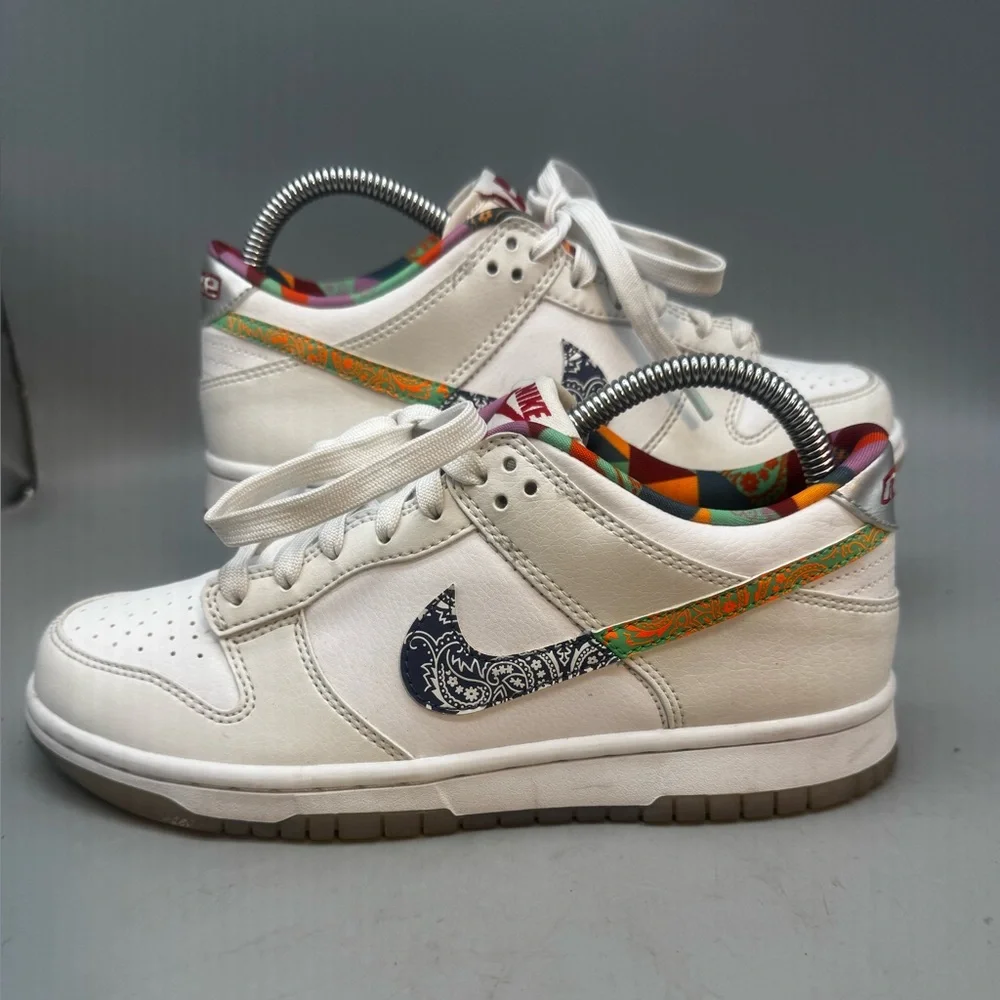 Nike Dunk Low Paisley Swoosh Cream Multi FN8913-141 Youth Size 6.5Y / Women 8