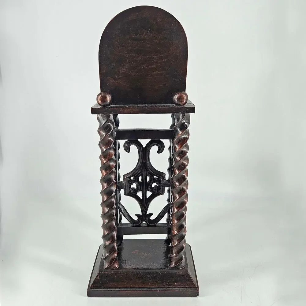 Vintage Turned wood Portico Style Mantel Clock shell (please read)