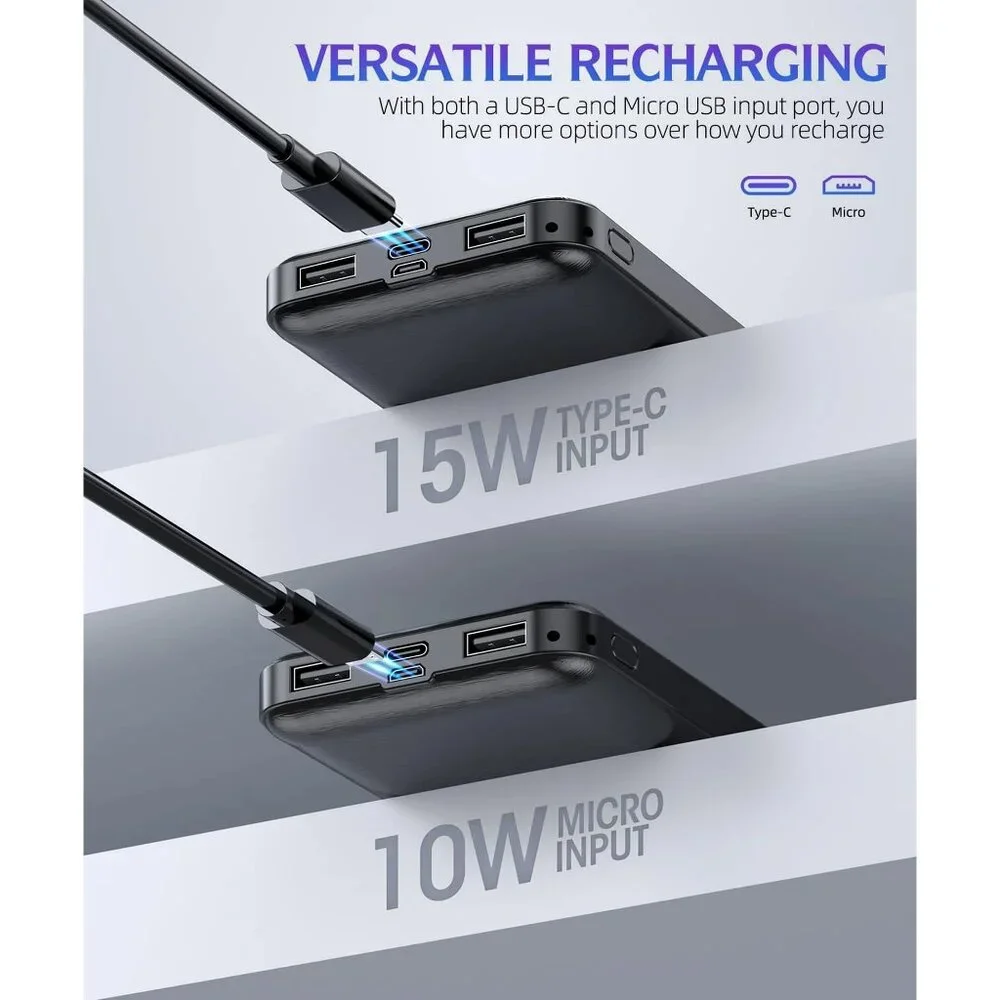 2 Pack Power Bank ,15000 mAh Fast Charging ,Compatible All USB TYPE DEVICES