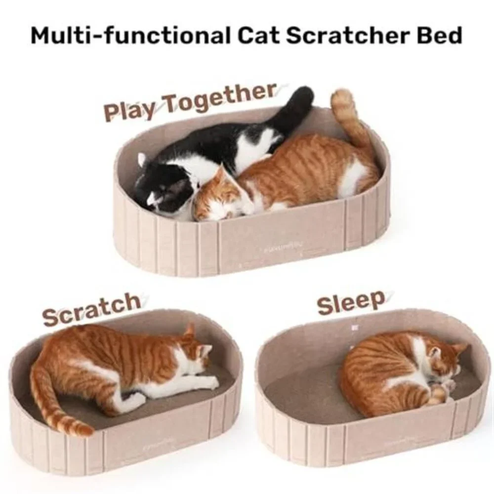 cat scratcher bed sofa shape cardboard scratching pad reversible cat lounge