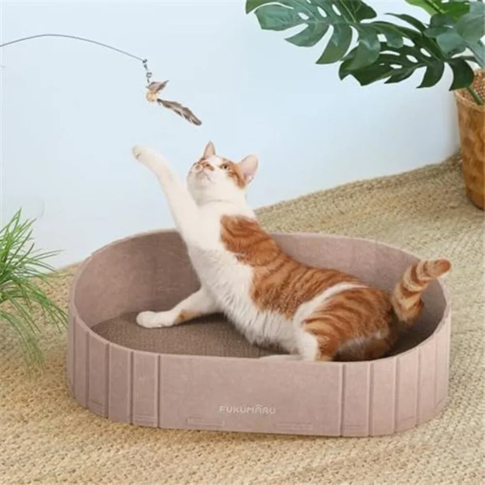cat scratcher bed sofa shape cardboard scratching pad reversible cat lounge