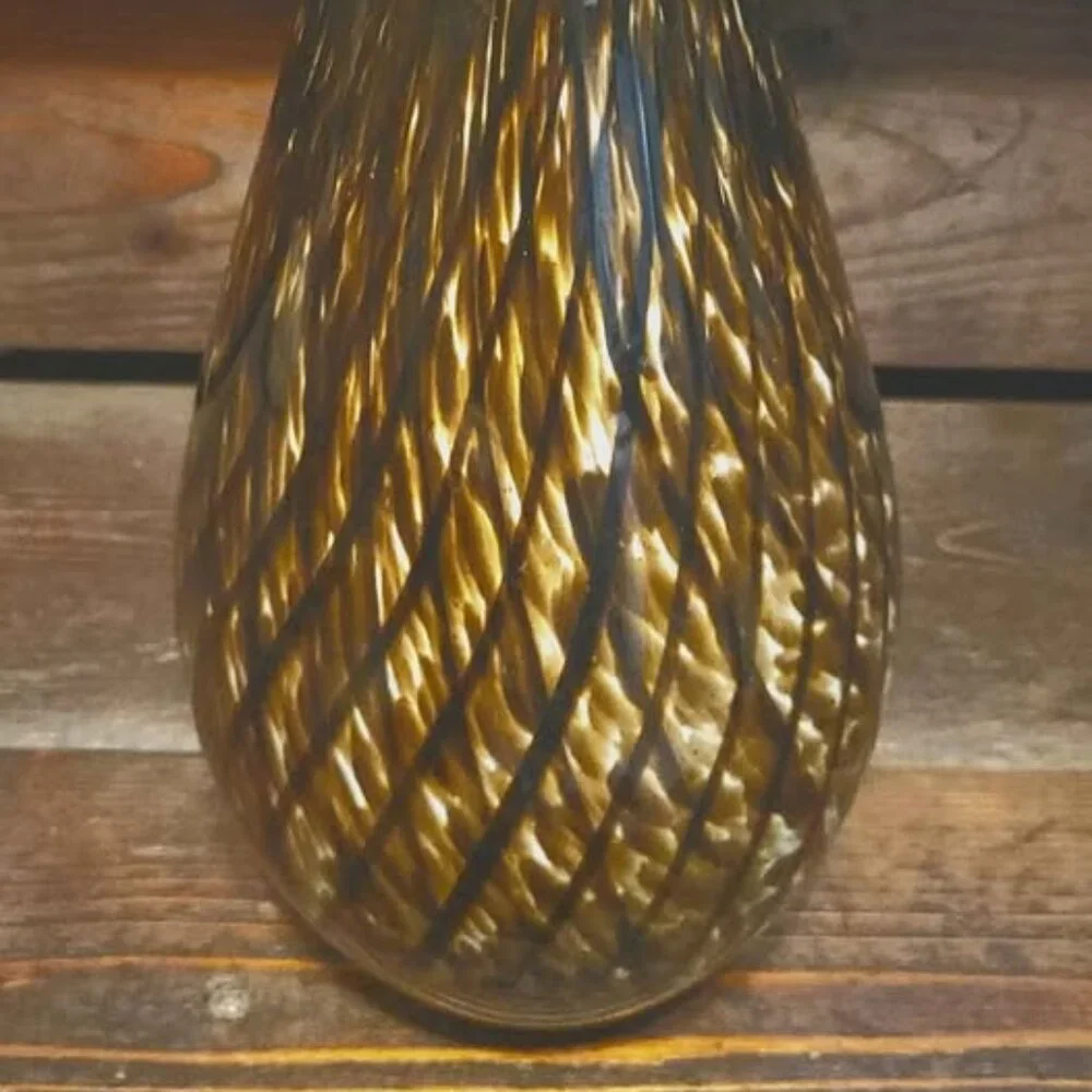 Vase, Vinci by Dynasty Gallery, Brown Black Cased Art Glass