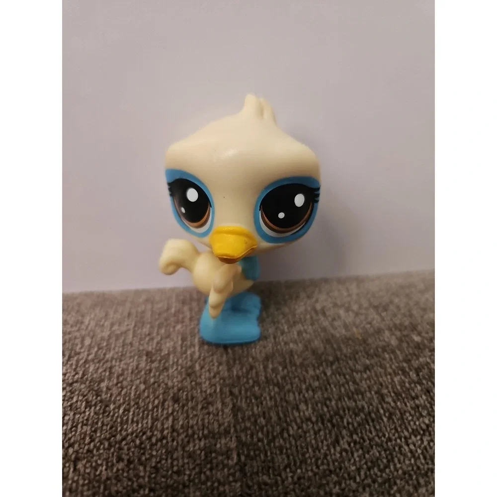 Littlest Pet Shop LPS #1-84 Azure Ostrich Bird White with Blue Eyes