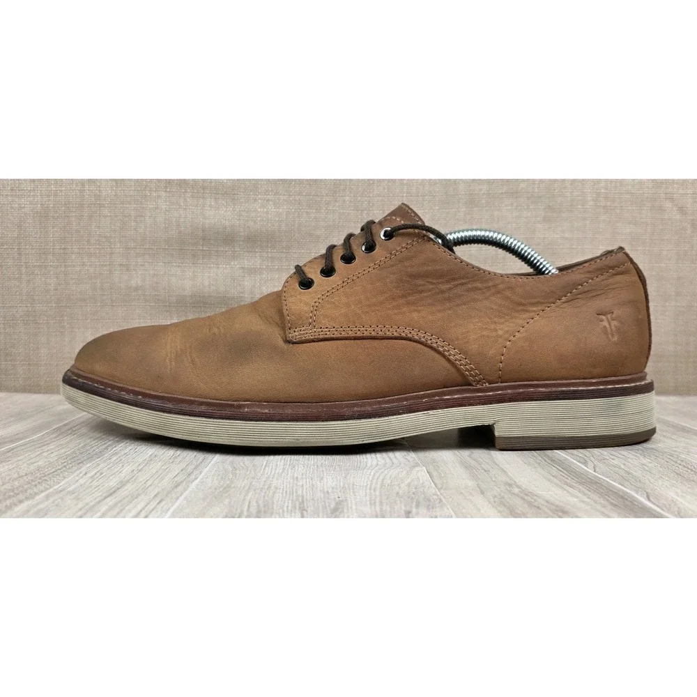 Frye Murray Tan Nubuck Leather Lace-Up Plain Toe Oxford Shoes Men's Size 10.5