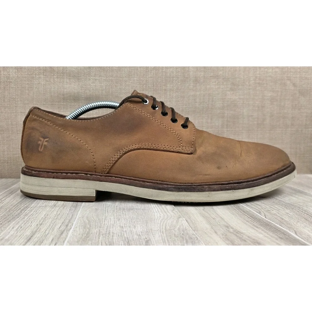 Frye Murray Tan Nubuck Leather Lace-Up Plain Toe Oxford Shoes Men's Size 10.5