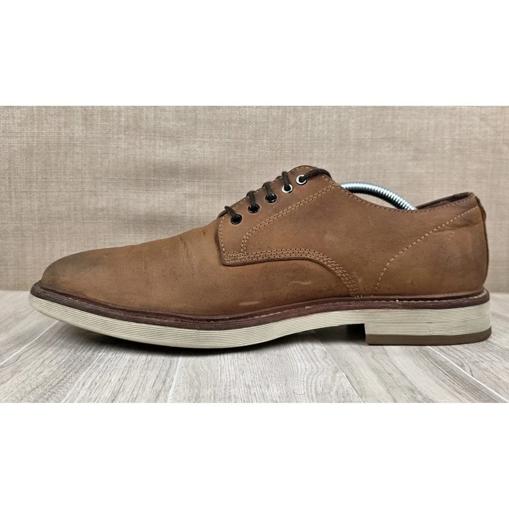 Frye Murray Tan Nubuck Leather Lace-Up Plain Toe Oxford Shoes Men's Size 10.5