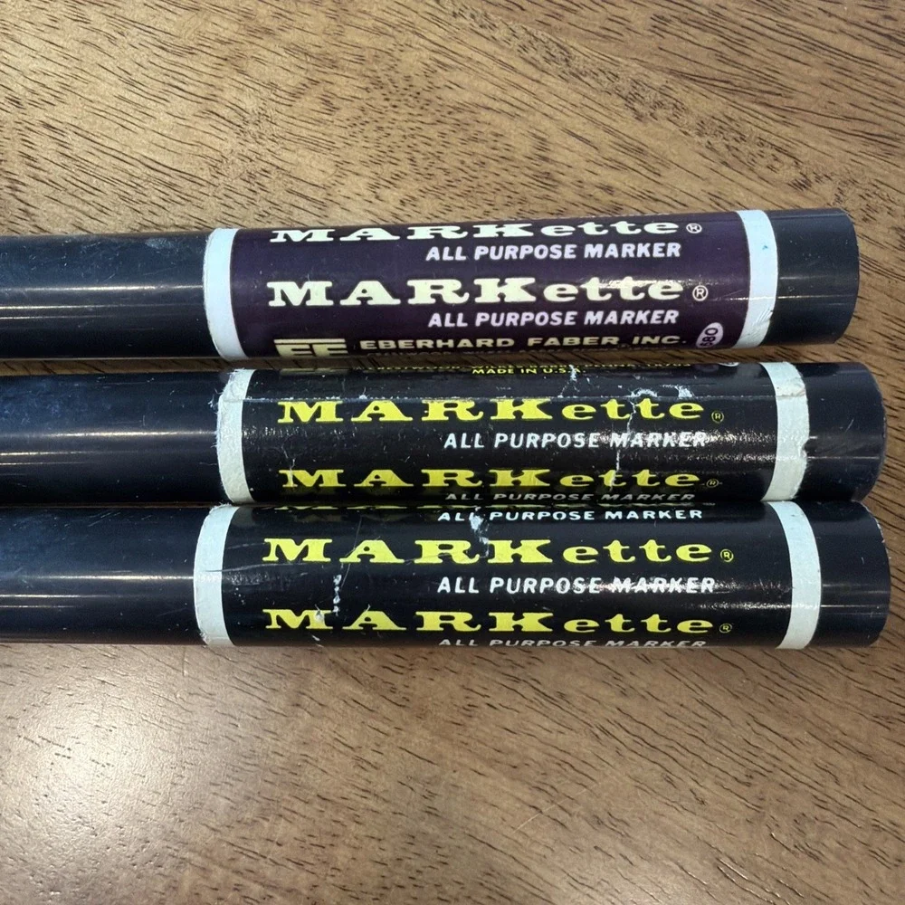 VTG Marker Markette Eberhard Faber Castell Black Color Lot of 3: 1 Works, 2 Dry