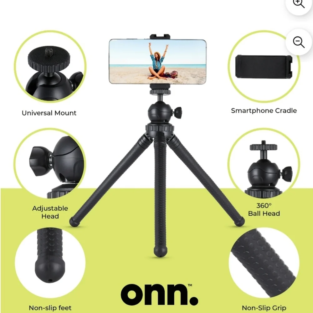 On Running Black Compact Smartphone Tripod with 360° Ball Head
