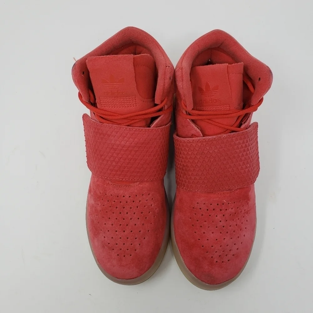 Adidas Tubular Invader Strap red high tops size 6.5